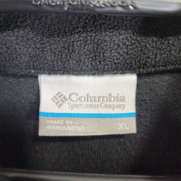 Mens Black Columbia Fleece Pullover Sweatshirt Long Sleeve 1/2 Zip Size XL - Picture 7 of 12